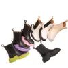 Chaussures imperméables et colorées pour bébés filles, bottes d'automne pour enfants, mode décontractée, équitation à la cheville, semelle épaisse, plateforme, 220222