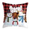 Holiday home Christmas pillow case cartoon xmas deer snowman pillowcase car sofa cushion covers MC theme pillowcases Series Decor Gifts 45*45cm make custom logo size