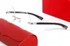 Mode carti Designer Cool lunettes de soleil Mode de luxe Lunettes de soleil lunettes de designer sans monture rondes en métal en bois rétro unisexe avec boîte d'origine ovale sans cadre