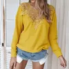 O-Neck Full Pullovers Bottom Autumn Women's Summer Fashion Stitching Lace Sexig Classic Sweater Office Lady Sweater T-tröja 210508