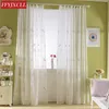 Embroidered Butterfly Tulle Curtains For Kitchen Bedroom Sheer Dandelion Window Drapes Panels Girls Room Living Curtain &