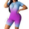 Littlerossa 2pcs Set Femmes 2022 Summer Survêtements Sweat-shirt Tie Dye Outfit Shorts Tee Top Vêtements Active Wear Streetwear Femme