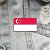 10Pcs Singapore Brooch Beautiful Flag Lapel Pin For Women And Men Acrylic Patriotism Badge Meeting Accessories