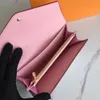 Diseñadores de alta calidad carteras de lujo para mujer de cuero Pequeña flor multicolor atrapada bolsas Monedero de bolsillo Titular de la tarjeta con caja