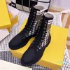 women's boots 2021 classic designer luxury Martin Knight lace-up chunky soled check low heel sizes 35-41