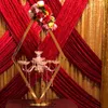 China suppliers wedding stage decoration gold acrylic candelabra backdrop candle stick holder flower stand centerpieces for events senyu0542