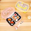 Matbehållare Bento Box Lunchhållning 304 Rostfritt stål Kreativ gitter Barn Student Portable Fresh Sub är 210423