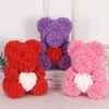 40cm Artificial Flower Rose Bear Plastic Foam Rose Teddy Bear with love Girlfriend Valentines Day Gift Birthday Party Decoration 210624