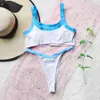 Bikini Solid Swimsuit Kobiety Swimweear Push Up Bikini Zestaw Wysokiej Cut Thong Biquini Brazylijski Letni Plażowy Kostium kąpielowy 210604