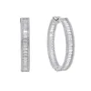 Baguette Księżniczka Cut Square Shaped Cubic Cyrkonia CZ kolczyka Iced Out Bling Classic 45mm Big Circle Hoop Kobiety Jewlery Huggie