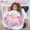 Nuovo Arriva 60 CM Bambole Reborn Menina Capelli Lunghi Realistico Morbido Panno di Silicone Corpo Neonato Boneca Giocattoli Bambini Compleanno Regalo di NATALE Q0910