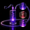 6.1 Cal Długość LED Kolor Zmień Fajki Handcraft Szkło Szkło Palenia Lights Bongs Fookah Tobacco Bowl Portable Shisha Oil PerColater Bubbler Water Rury wodne