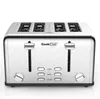 2021 Бухарка для выпечки Pans Toaster 4 Slice Geeke повар из нержавеющей стали из нержавеющей стали с двойным управлением панелями бублики / размораживания / отмена (Щепка-черный)