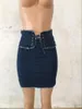 Saias fnoce 2021 feminino jeans saia sexy nightclub jovem moda casual sólido alto cintura elástico saco apertado quadril slim mini