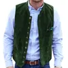 Herenvesten Pak Vest Koffie Suede Zwart met een Breaded Slim Fit Waistcoat Casual Formele mannen Kleding Steampunk Kare22