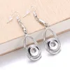 Zilveren kleur drukknoop sieraden set 12 mm oorbellen 18 mm hanger drukknopen ketting voor vrouwen Noosa