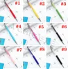 Fijne Crystal Ballpoint Pennen 1mm Mode Creatieve Stylus Touch Pen Schrijven Briefpapier Kantoor School Balpen Black Ballpoint Penszc818