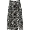 M-4XL Fashion Skirt Zebra Pattern High Waist Thin Split Large Size Wrap Hip A-line Women's 220312