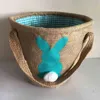 120pcs Easter Bunny Bag Festive Party Egg Hunts Handbag With Handle Rabbit Ear Jute Cloth Easter Gift Basket For Easter Day By Sea DAP443