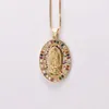 PCSlot Gold Virgin Mary Pendant Paded White Crystal Cubic Zircon Denive Jewelry Chain Necklace for Woman Netlaces5088258