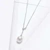 GN Pearl Drop Natural Freshwater Pendants Minimalistisk Halsband Choker 925 Sterling Silver Justerble Chain 8-9mm GN 210721