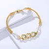 Bangle Viennois Gold Color Chain Armband For Women Flower Star Heart Cubic Zirconia Armband Charm Korean Bangles Fashion Jewelry Melv22