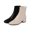 Chaussures de base concises Femme Talons Automne Hiver Est Véritable Bottines en cuir Dames Casual Prom 210528