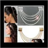 Tiaras Jewelry JewelryProMotion Wholesale - EST WOMENS Vintage Gold/Sier Cadeiras Fringe Tassel Hair Ps2135 Drop Delivery 2021 Npuzr