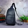 Cintura sacos Crazy Cavalo Couro Homens Casuais Azul Triângulo Triângulo Tolo Sling Bag Design 8 "Tablet One Ombro Strap Haypack Masculino 8012