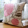 Embroidered Pastoral Floral Cushion Hydrangea cotton chair sofa cushion modern home decor Rectangle pillow drop 211110