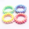 Beaded Strands X7YA 10-piece Set Of Colorful Elastic Bracelets For Little Girls Teenagers And Children Pearl Fawn22