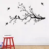 Wall Stickers Birds On Branches Tree Decals Decorative Sticker Bedroom Arts Classical Black Removable Bird