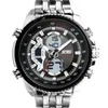 SKMEI Uomo Sport Digitale Moda Casual Orologi Acciaio inossidabile Argento Orologio da polso Led Orologio al quarzo resistente all'acqua Relogio Masculino X0524