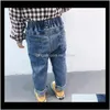 Clothing Baby Kids Maternity Drop Delivery 2021 Springtime Children Childrens Clothes Casual Wild Girl Loose Jeans For Girls Elastic Waistban