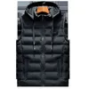 Hommes Veste Sans Manches Gilet À Capuche Mode Casual Manteaux Homme Coton Rembourré Hommes Gilet Hommes Zipper Gilets Plus La Taille 6XL 211102