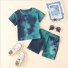 Baby Designer Clothes Kids Clothing Sets Tie Dye Cotton Top Shorts Pants Suits Summer Short Sleeve O-Neck T-shirt Infant Leisure Wear 2pcs wmq1101