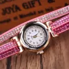 Montre-bracelet en cuir à armure torsadée à quartz multicouche avec bracelet en diamant strass montres-bracelets pour femmes filles en gros