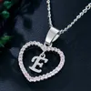 Hänghalsband Initial e Letter Heart Crystal CZ hängen kvinnor uttalande charms guld silver färg krage choker smycken gåva527770509