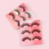 Fałszywe rzęsy Naturalne grube 3d rzęsy Przedłużenie Smukła łodyga Full Strip Beauty Tool Fiber Chemical 3 Pair Fake Eyelashes