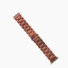 Red Sandal Wood Strap For Apple Watch band 44mm 42mm 40mm 38mm Luxury Retro Wristband Butterfly Buckle Iwatch Series 6 5 4 SE Watchband Smart Accessories