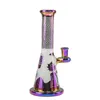 Chuveiro Percado Fontado Bocal 14mm Feminino Junção Junção Hookahs Rigs 9 polegadas Água de vidro Bong Arco-íris Colorido Tubulações Aleas de óleo