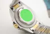 Relógio Mecânico Masculino 116710 Negócios Casuais Casuais de Prata Moderna Caso de Aço Inoxidável Verde RIM Dial 4-PIN Calendário Folding Fiving Strap