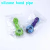 Smoke Tobacco Pipes Silicone Cigarette Smoking Pipe Hand Pocket Oil Herb Bee Spoon Pipess Wholesale