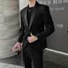 Spring Men Blazers Striped Casual Suit Jacket Sequins Stage Singer DJ Dress Coat Slim Fit Streetwear Social Costume Homme 210527