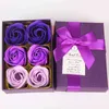 Artificial Fake Flower Gift Box Rose Scented Bath Soap Flowers Set Valentines Thanksgiving Mother Day Gift Wedding Christmas Party Decor JY0947