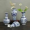 YEFINE Vintage Decoration Jardiniere For Homes Antique Traditional Chinese Blue And White Porcelain Vase Flowers 211215