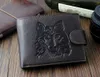 Wallet Mens Genuine Leather fashion Wolf Logo Vintage Zipper Snap Card Holder Coin Purse -High Quality