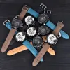 Wristwatches 2021 Męskie Zegarki Top Marka XI Skórzany Band Fashion Luksusowy Duży Twarzy Dorywczo Zegarek Kwarcowy Reloj Hombre Grande Moda Lujo