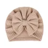 Chapeaux de bébé chapeaux gros coffins coiffes de coiffe de coiffe de tête de tête pour nourrissons enfants oreilles couvrent les enfants en bas âge enfantin elastic arc beanie solide couleur kbh348