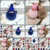 キーホルダーファッションaessoriesかわいいベビーぬいぐるみ人形キーチェーンソフトウサギの毛皮ボールPOM POSSキーチェーンカーリングバッグ